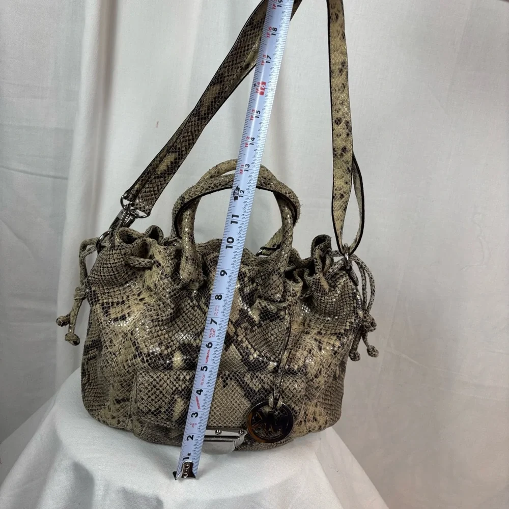 Michael Kors Nolita Snakeskin Embossed Leather Shoulder Bag‎
